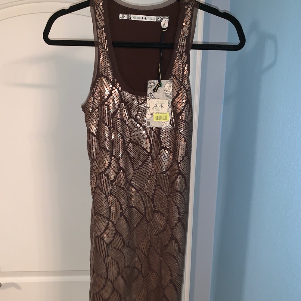 Chelsea & Violette brown sequin dress